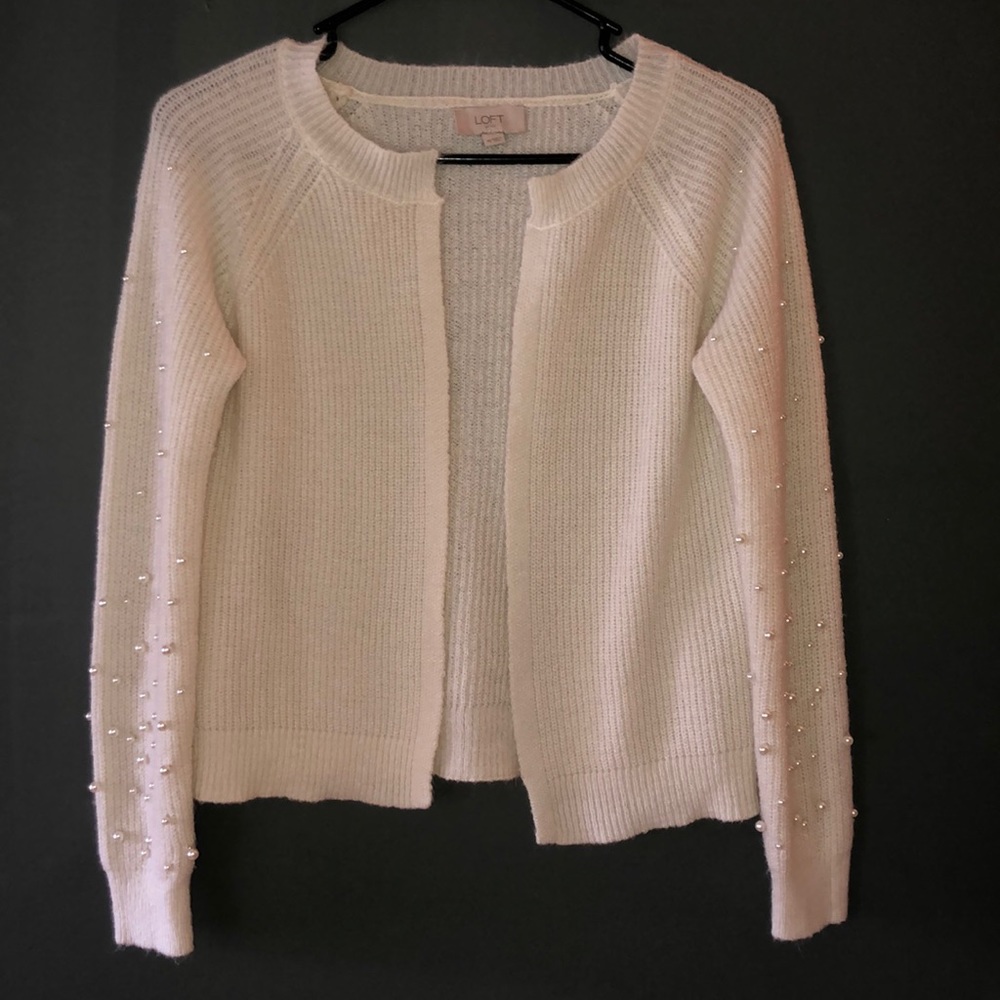 Pearl bead embellished Loft sweater